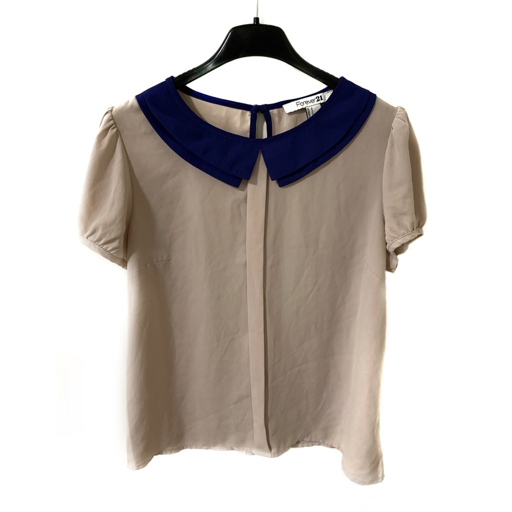 Forever 21 Puff Sleeve Peter Pan Collar Blouse